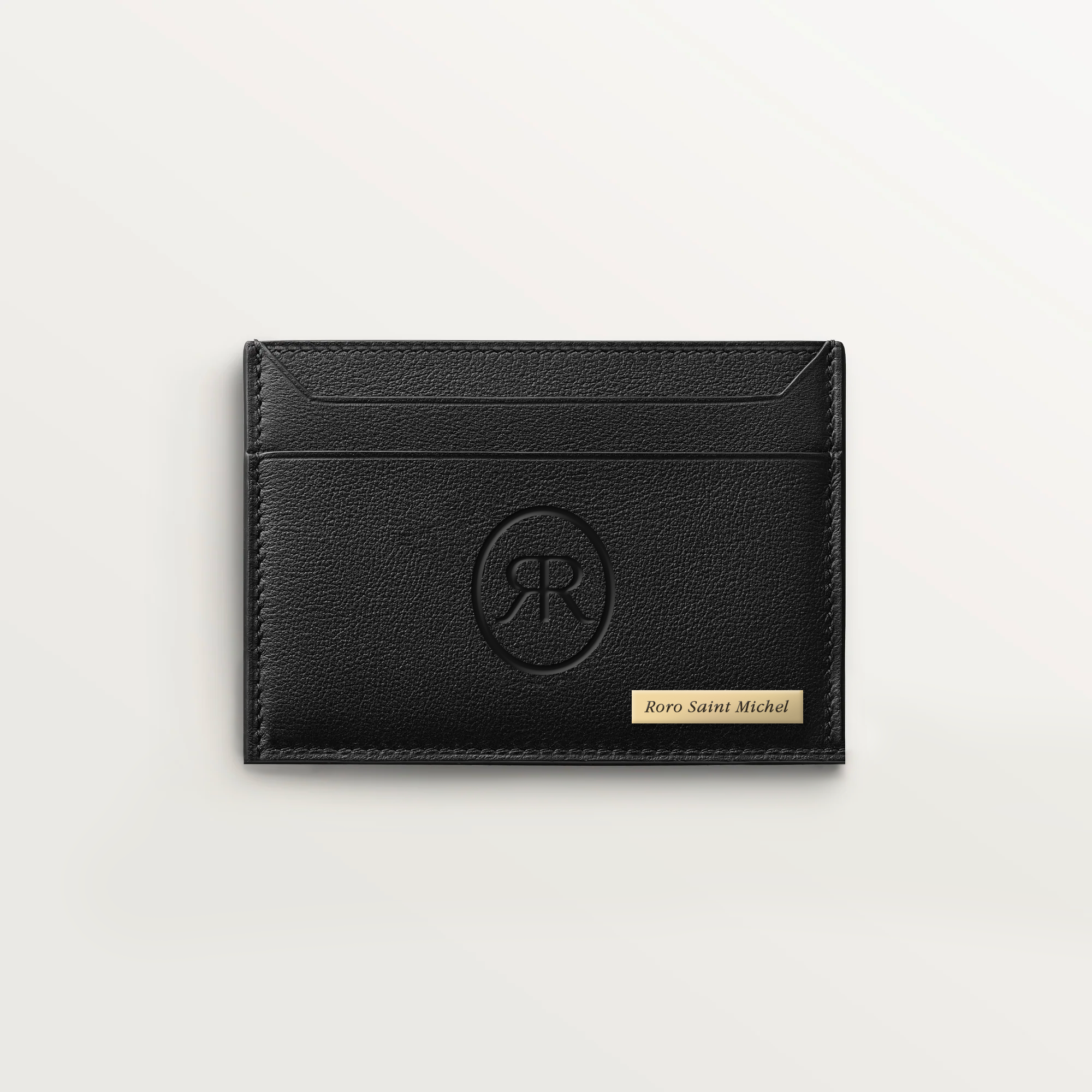 Signature Cartouche Card Holder, Patrimoine in Black